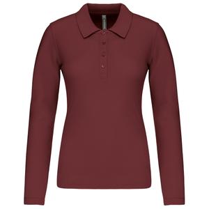 k257-wine-polo-mujer-de-manga-larga-kariban-pique-burdeos