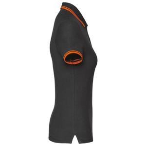 k273-darkgrey-orange-polo-de-rayas-para-mujer-kariban-gris-oscuro-naranja