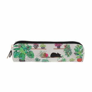 trol34h01-estuche-gatito-plantas-mujer-kiub-bug-art-pu-blanco-verde-negro-5x20x5-cm