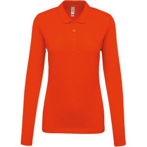 k257-orange-polo-de-mujer-de-manga-larga-kariban-pique-naranja