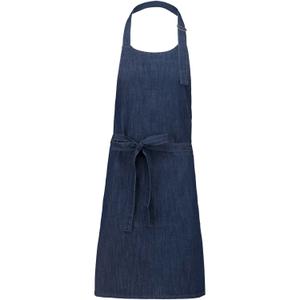 k8000-blackdenim-delantal-kariban-polycoton-sans-poche-reglable-moteado-negro-tu